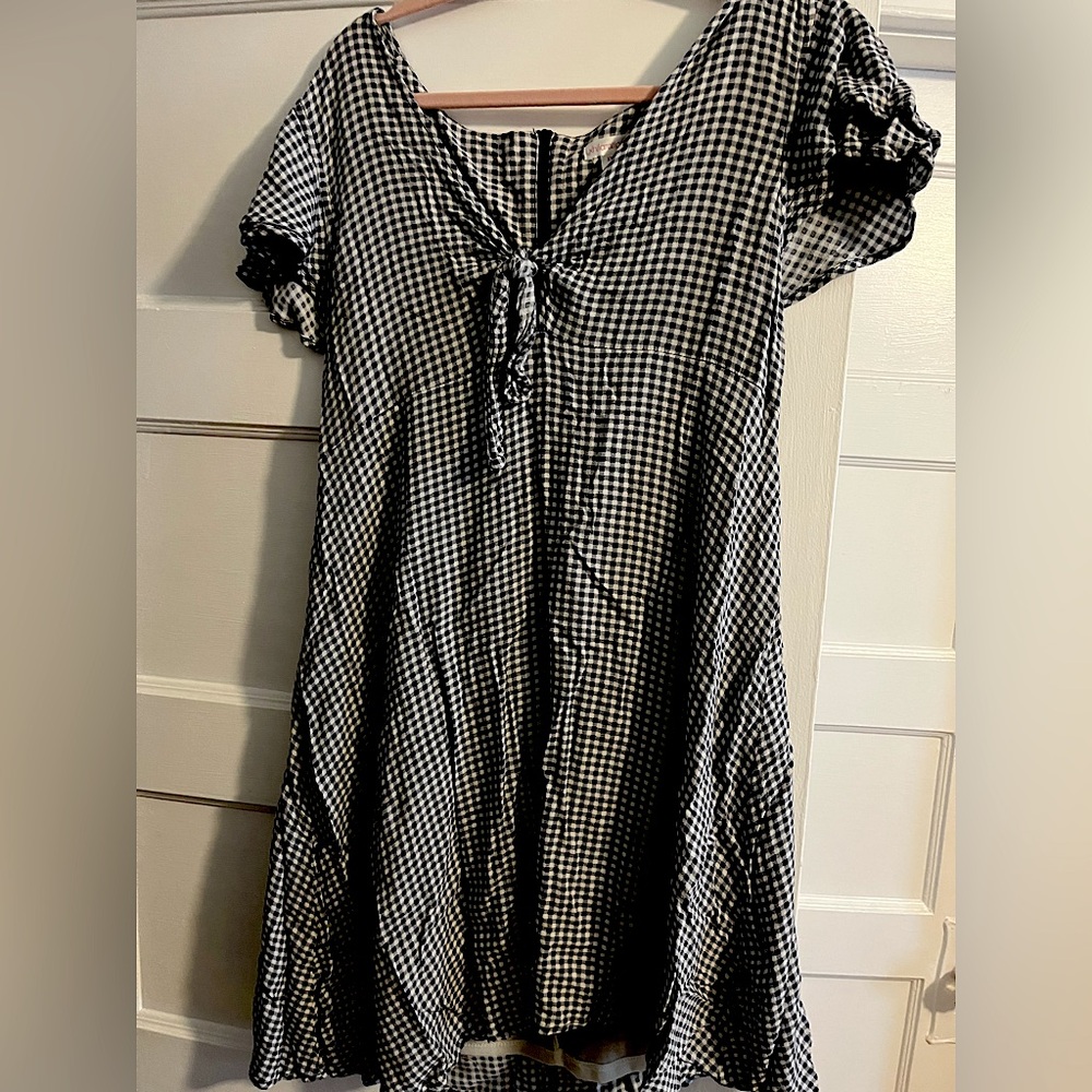 xxl Navy Gingham Picnic Dress